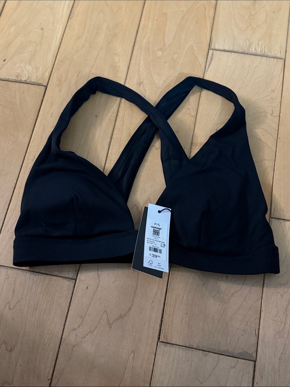 Garage Black Crossback Bralette